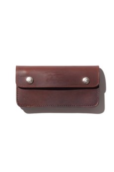 画像1: LARRY SMITH / INDIAN FACE BUTTON FLAP TRUCKERS WALLET (1)