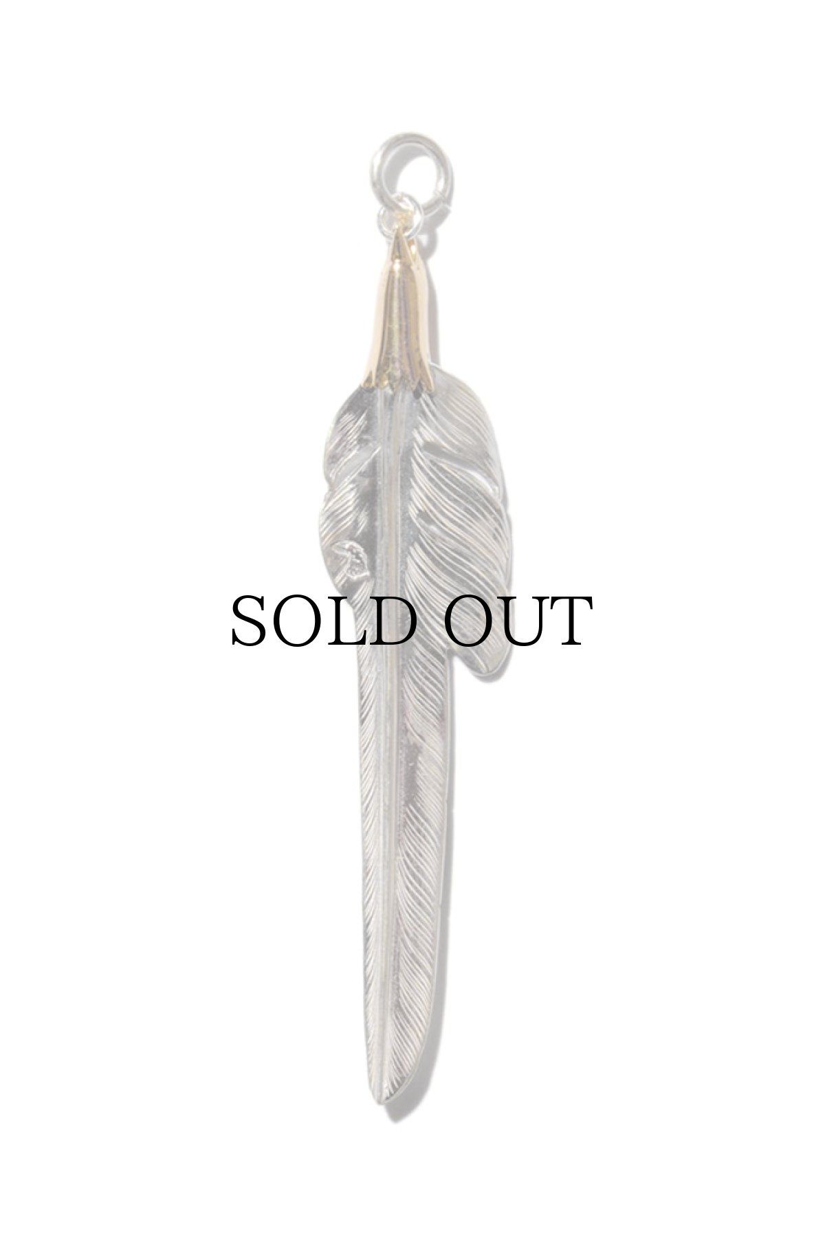 画像2: LARRY SMITH(ラリースミス) / 18K EAGLE HEAD KAZEKIRI FEATHER PENDANT -L- (2)