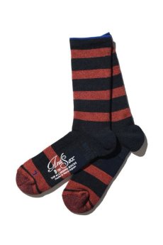 画像11: 【ANDSOX】SUPPORT PILE CREW STRIPE (11)