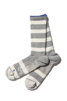 画像9: 【ANDSOX】SUPPORT PILE CREW STRIPE (9)