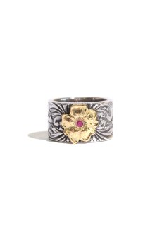 画像2: 【LARRY SMITH】18K ROSE KARAKUSA RING 12mm / with RUBY (2)