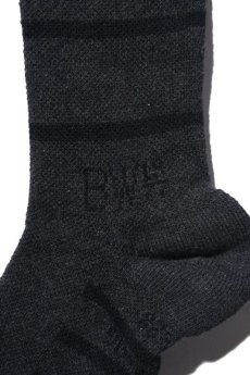 画像4: 【ANDSOX】PILE LONG -CHARCOAL STRIPE- (4)