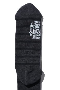 画像5: 【ANDSOX】PILE LONG -CHARCOAL STRIPE- (5)