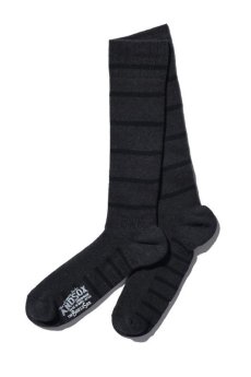 画像1: 【ANDSOX】PILE LONG -CHARCOAL STRIPE- (1)