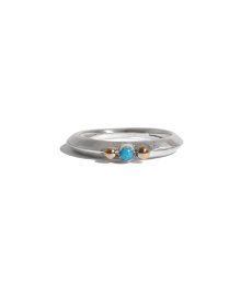 画像2: LARRY SMITH / EXTRA THIN TURQUOISE RING 18K POINTED (2)