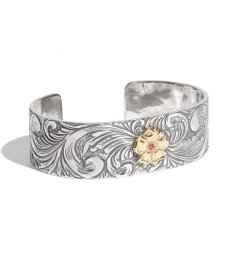 画像1: LARRY SMITH / 18K ROSE KARAKUSA BANGLE with RUBY (1)