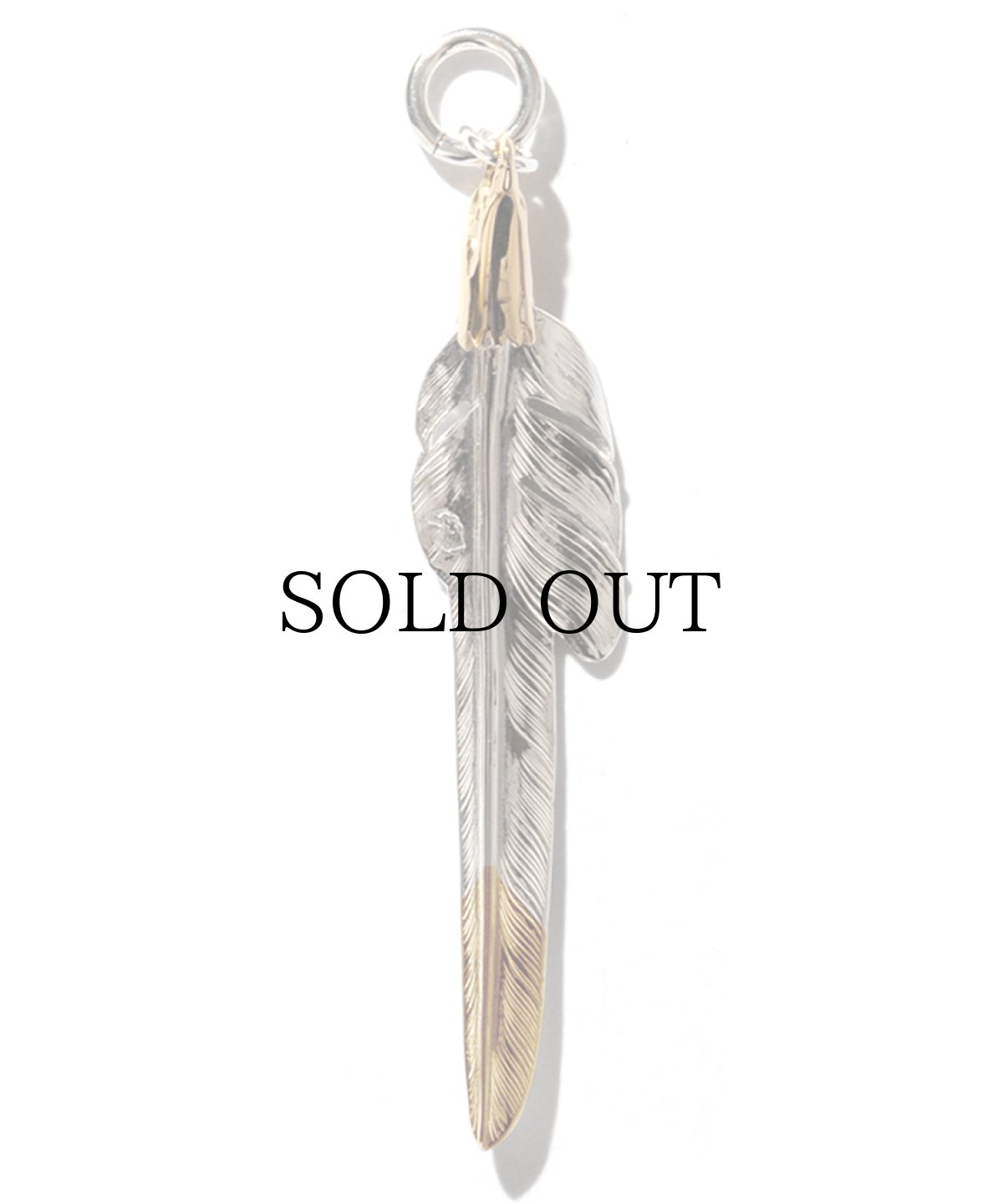 画像2: LARRY SMITH(ラリースミス) / EAGLE HEAD KAZEKIRI FEATHER PENDANT No. 48 (18K GOLD ACCENT) (2)