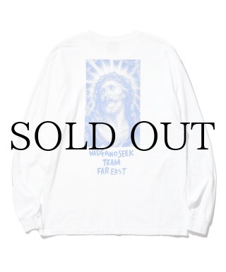 HIDE AND SEEK】Jesus L/S Tee (Front) D-BLACK（ハイドアンド
