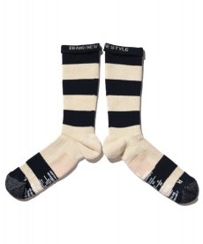 画像12: ANDSOX / SUPPORT PILE CREW STRIPE (12)