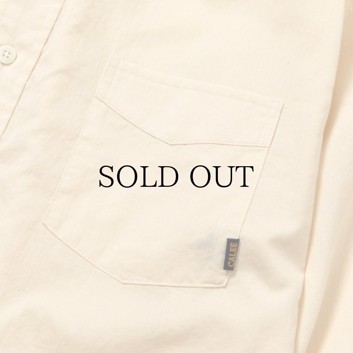 画像4: CALEE / Band collar 3/4 sleeve twill shirt -IVORY- (4)