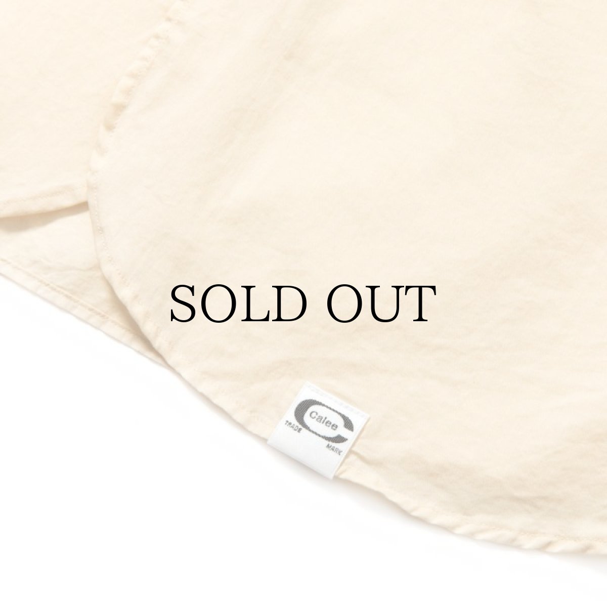 画像6: CALEE / Band collar 3/4 sleeve twill shirt -IVORY- (6)
