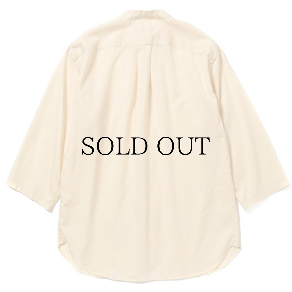 画像2: CALEE / Band collar 3/4 sleeve twill shirt -IVORY- (2)