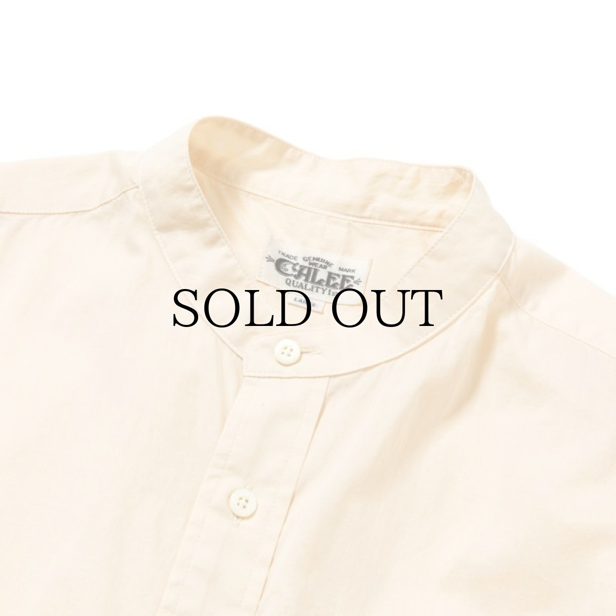 画像3: CALEE / Band collar 3/4 sleeve twill shirt -IVORY- (3)