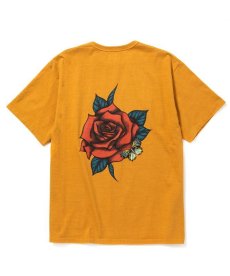 画像1: CALEE / Binder neck rose vintage t-shirt -ORANGE- (1)