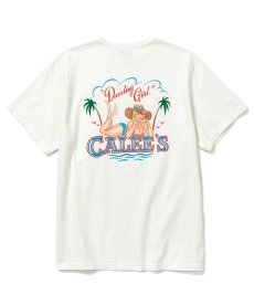画像1: CALEE / Binder neck pin-up girl vintage t-shirt -WHITE- (1)