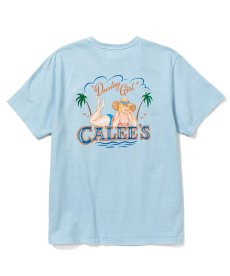 画像1: CALEE / Binder neck pin-up girl vintage t-shirt -Lt BLUE- (1)
