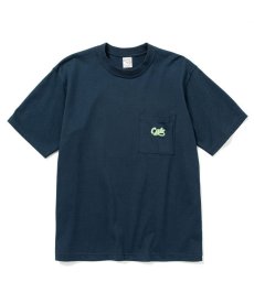画像1: CALEE / Drop shoulder pocket S/S t-shirt -NAVY- (1)