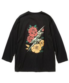 画像1: CALEE / 8 Length sleeve thunderbolt set in t-shirt -BLACK- (1)