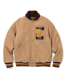 画像1: CALEE / College type wappen wool stadium jacket -BEIGE- (1)