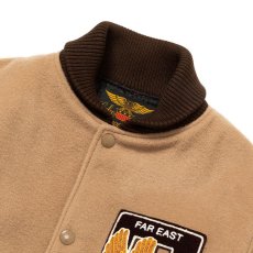 画像3: CALEE / College type wappen wool stadium jacket -BEIGE- (3)
