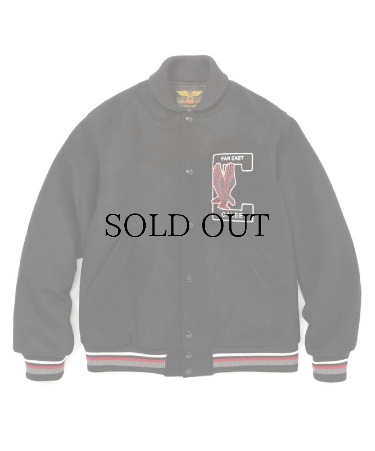 画像1: CALEE / College type wappen wool stadium jacket -BLACK- (1)