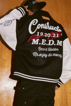 画像4: 【70%OFF】MEDM (MR. ENJOY DA MONEY) / Embroidery Varsity Jacket (4)