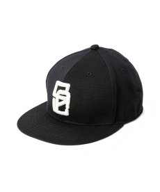 画像1: CALEE / CAL Logo twill baseball cap -BLACK/WHITE- (1)
