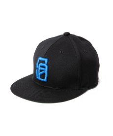 画像1: CALEE / CAL Logo twill baseball cap -BLACK/BLUE- (1)