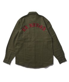 画像2: EL REIGN / "THE WORLD IS YOURS" VINTAGE FRANNEL SHIRT -DARK OLIVE- (2)