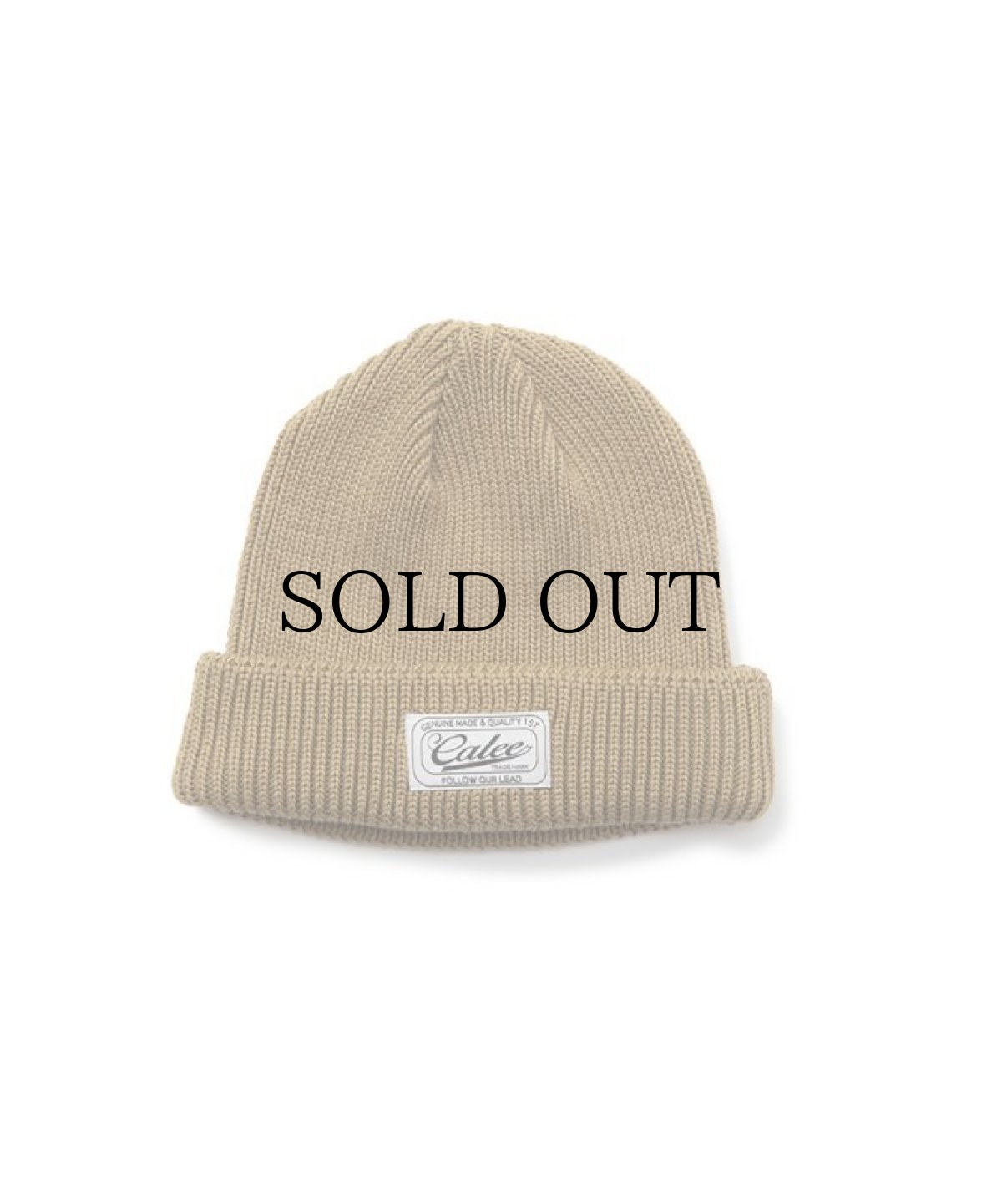 画像1: CALEE / Cotton knit cap -KHAKI- (1)