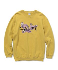 画像1: CALEE / CALEE BOF Logo crew neck sweat -YELLOW- (1)