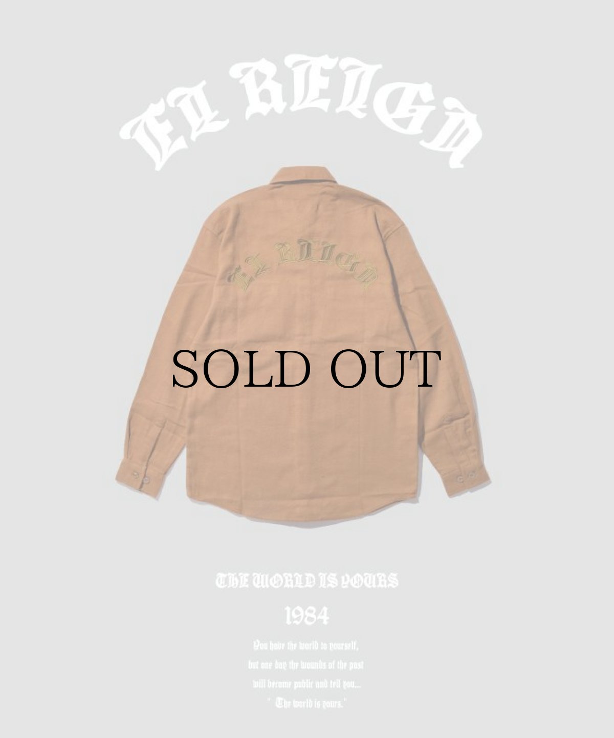 画像1: EL REIGN / "THE WORLD IS YOURS" VINTAGE FRANNEL SHIRT -FEATHER BROWN- (1)