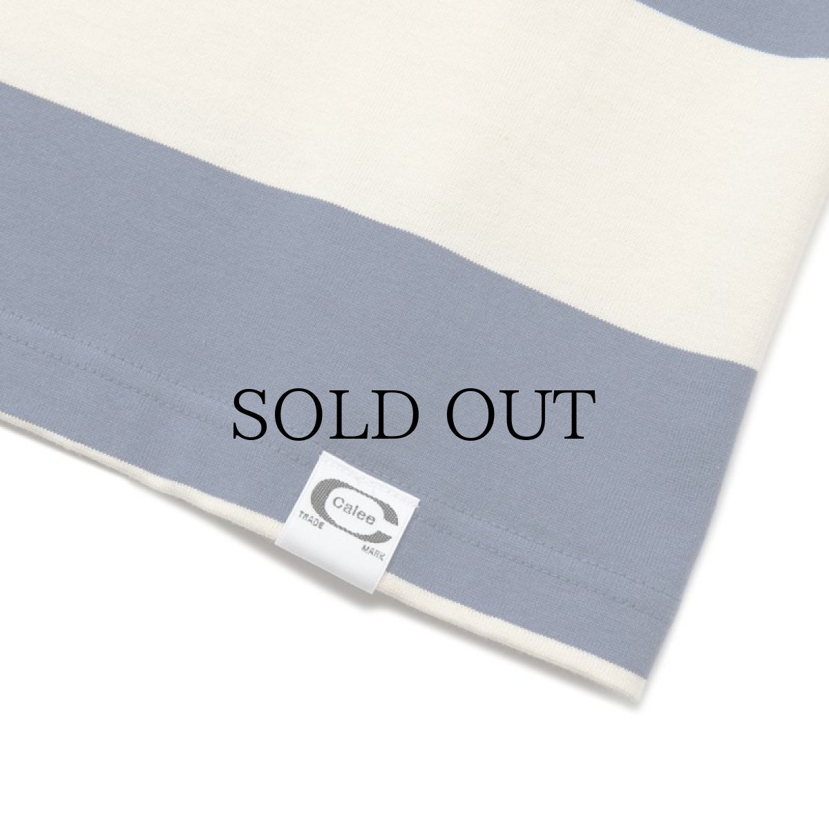 画像3: CALEE / Drop shoulder wide pitch L/S t-shirt -WHITE/BLUE- (3)