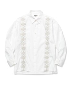 画像1: CALEE / Cotton broad cloth guayabera shirt -WHITE- (1)