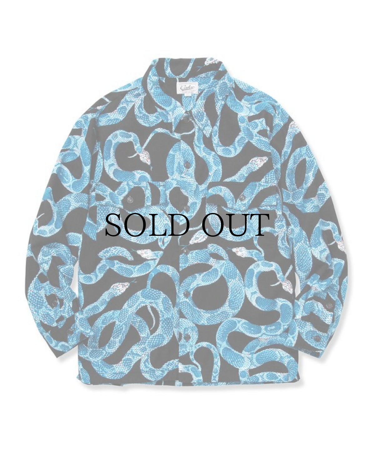 画像1: CALEE / Allover snake pattern over silhouette shirt jacket -BLACK- (1)