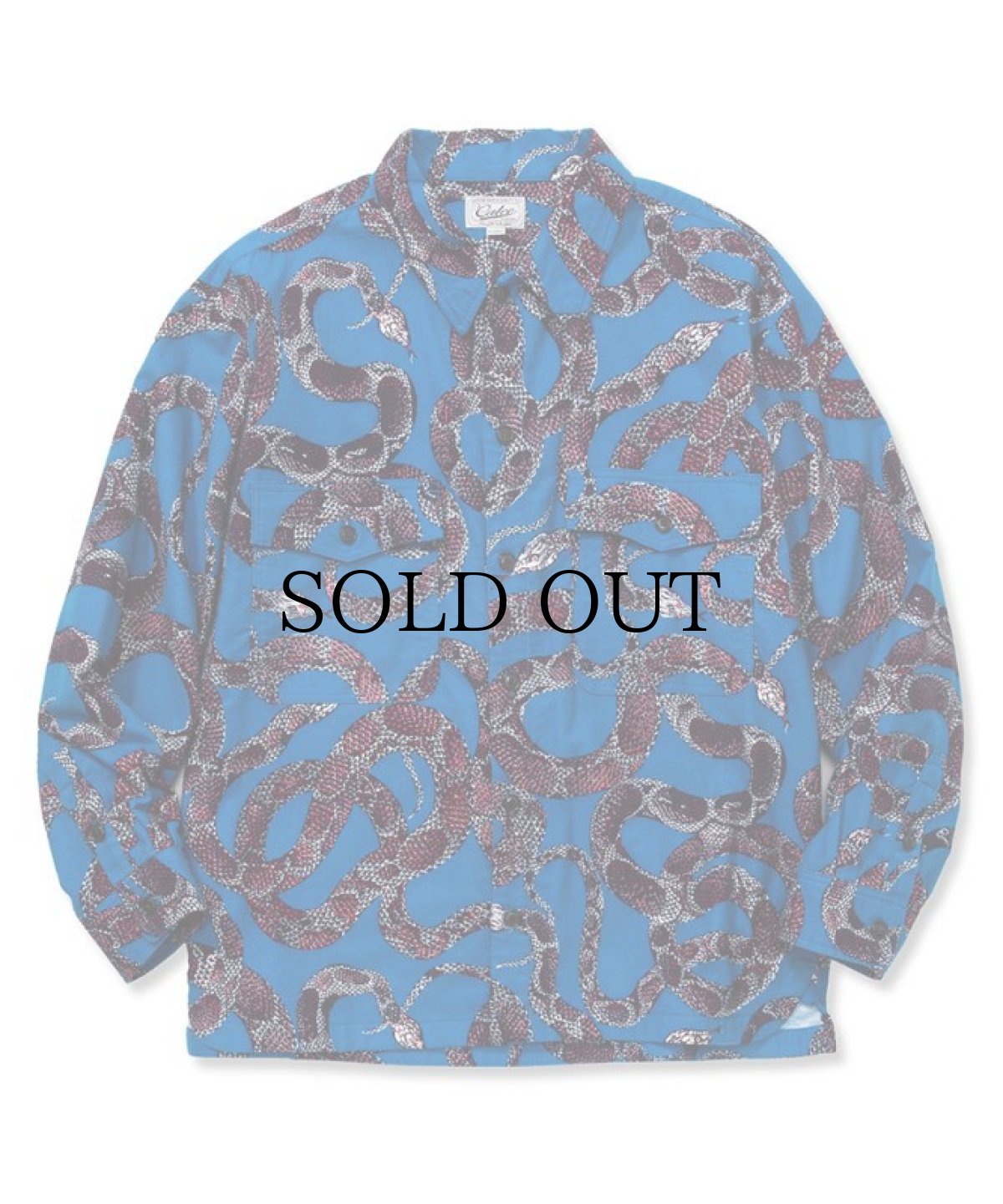 画像1: CALEE / Allover snake pattern over silhouette shirt jacket -BLUE- (1)