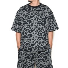 画像4: CALEE(キャリー) / 22 Gauge double jacquard drop shoulder S/S cutsew -BLACK- (4)