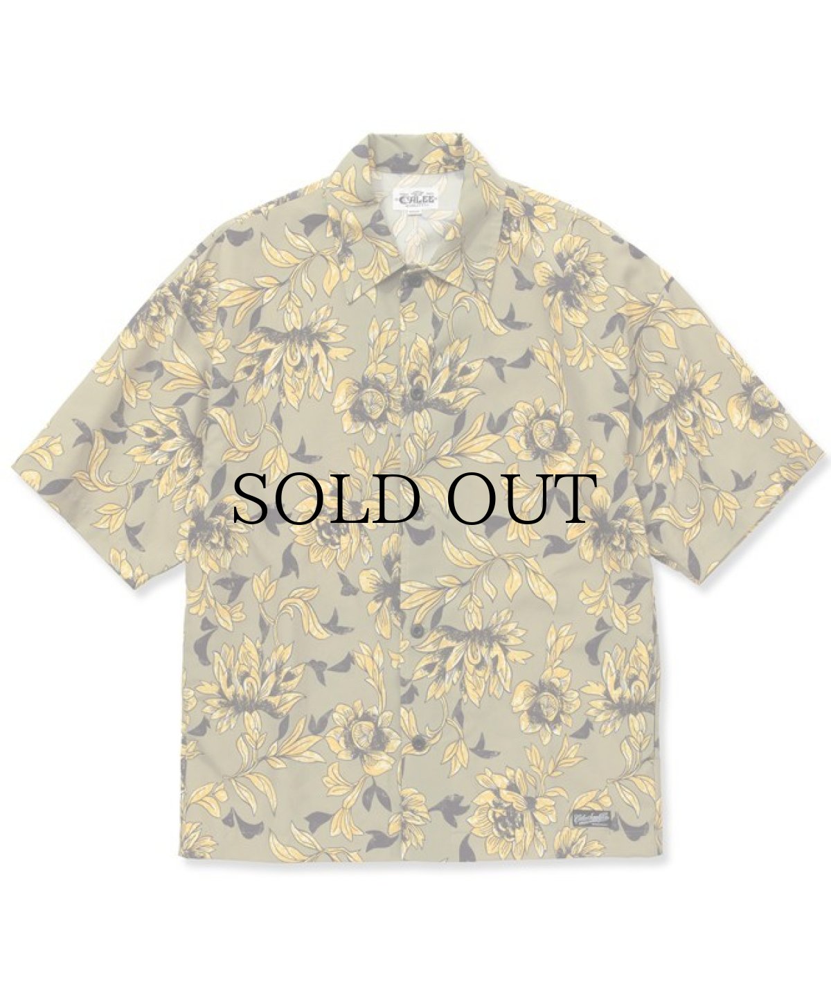 画像1: CALEE(キャリー) / Allover flower pattern drop shoulder S/S shirt -Khaki Olive- (1)