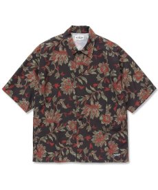 画像1: CALEE(キャリー) / Allover flower pattern drop shoulder S/S shirt -Black- (1)