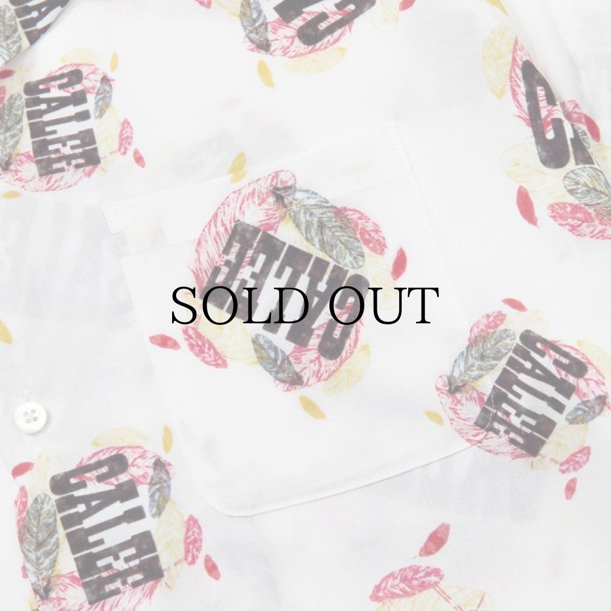 画像4: CALEE(キャリー) / Allover feather pattern amunzen cloth S/S shirt (4)
