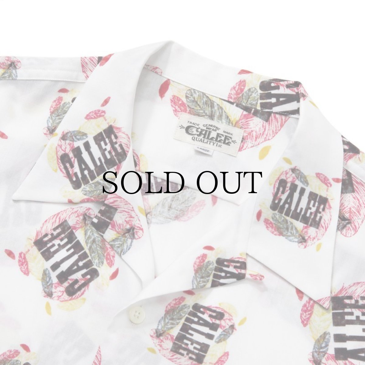 画像3: CALEE(キャリー) / Allover feather pattern amunzen cloth S/S shirt (3)