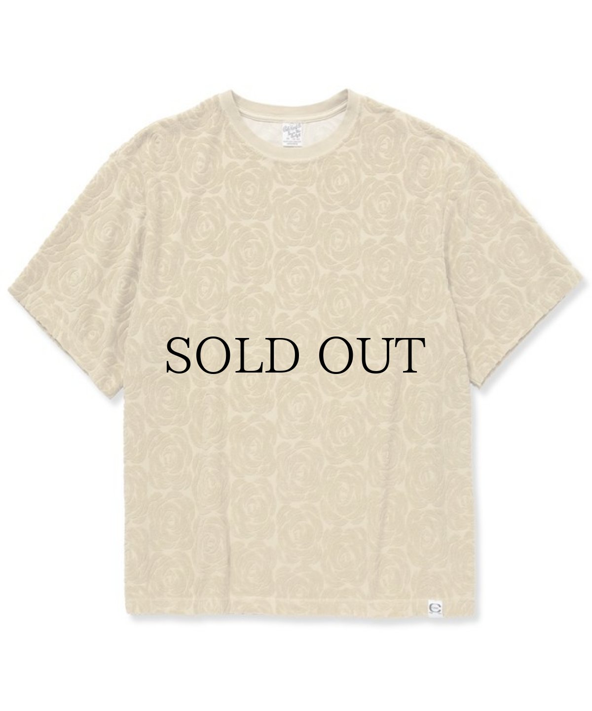 画像2: CALEE(キャリー) / Rose pattern pile jacquard over silhouette t-shirt (2)