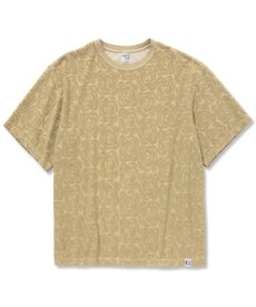 画像2: CALEE(キャリー) / Rose pattern pile jacquard over silhouette t-shirt (2)