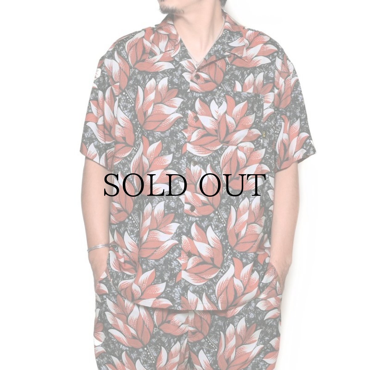 画像7: CALEE(キャリー) / Allover flower pattern amunzen cloth S/S shirt (7)