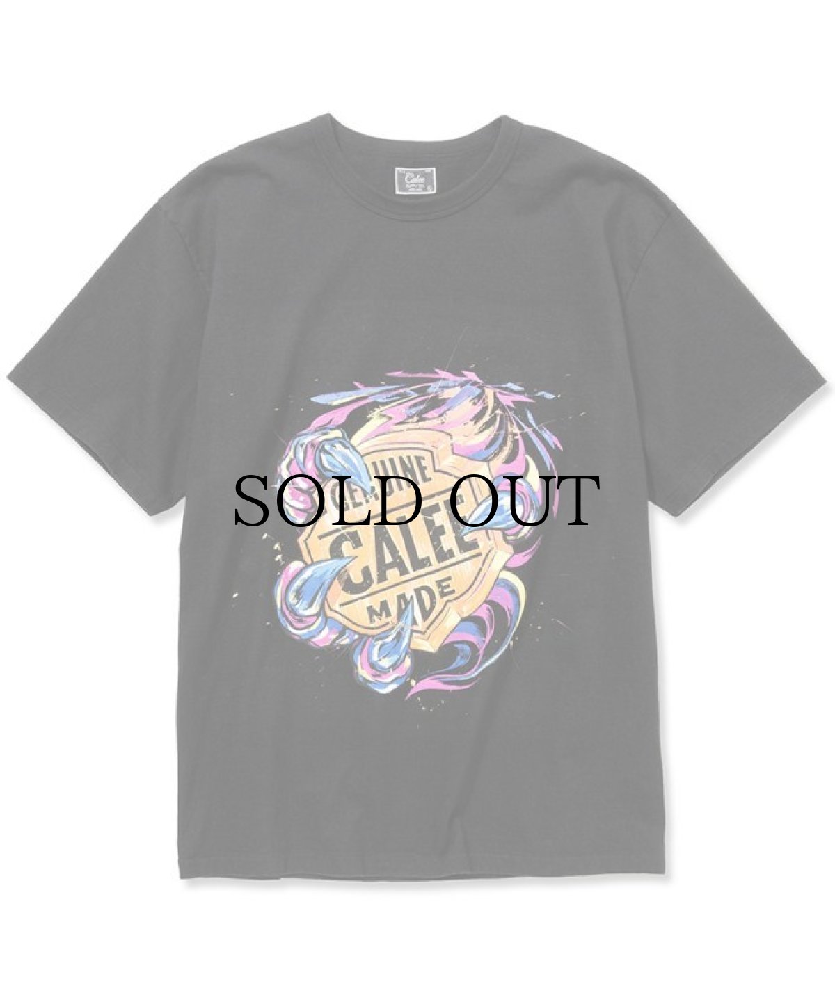 画像2: CALEE(キャリー) / Binder neck vhd emblem vintage t-shirt ＜Naturally paint design＞ (2)