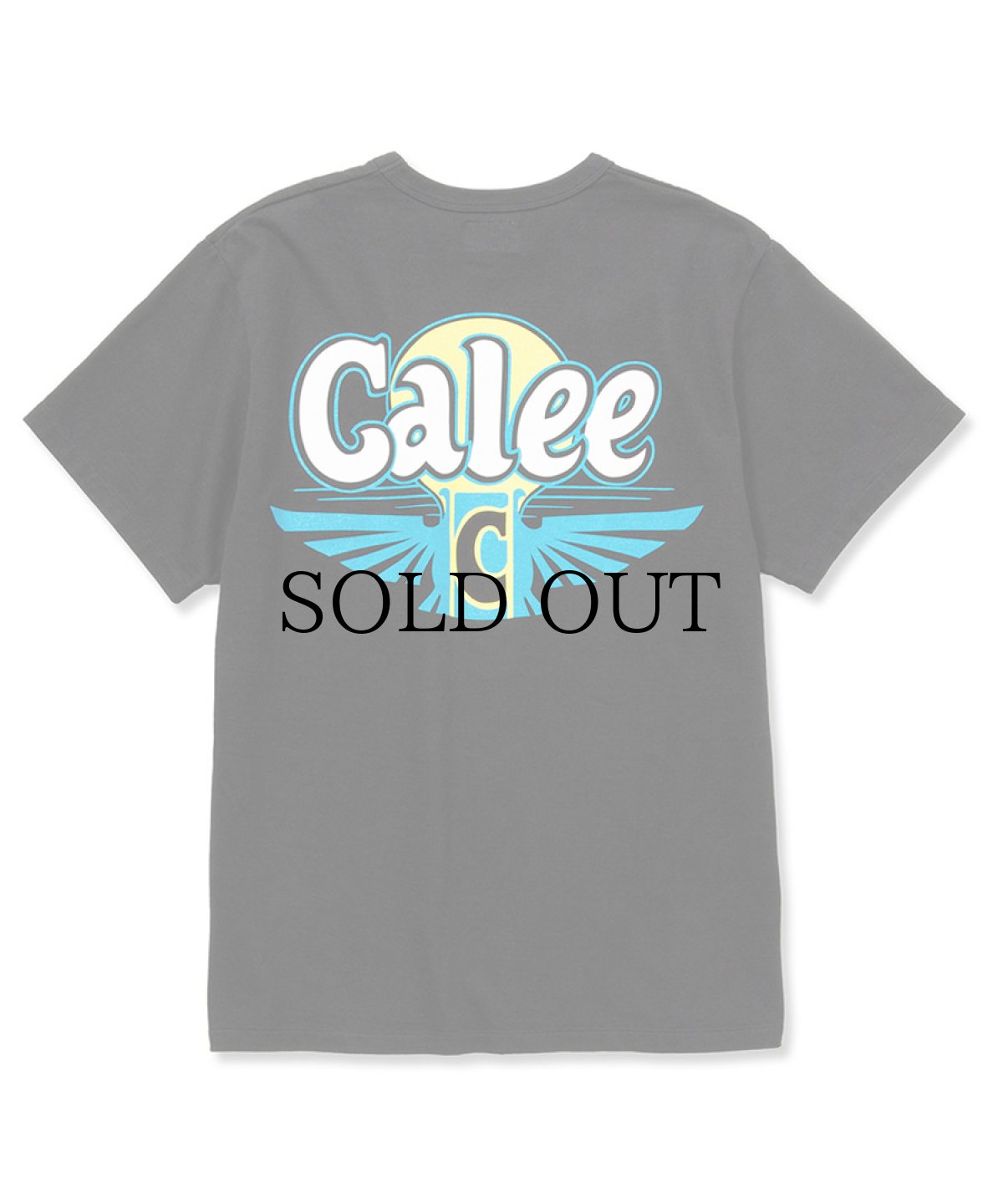 画像2: CALEE(キャリー) / Binder neck CALEE wing logo vintage t-shirt   -BLACK- (2)