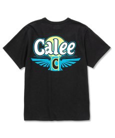 画像2: CALEE(キャリー) / Binder neck CALEE wing logo vintage t-shirt   -BLACK- (2)