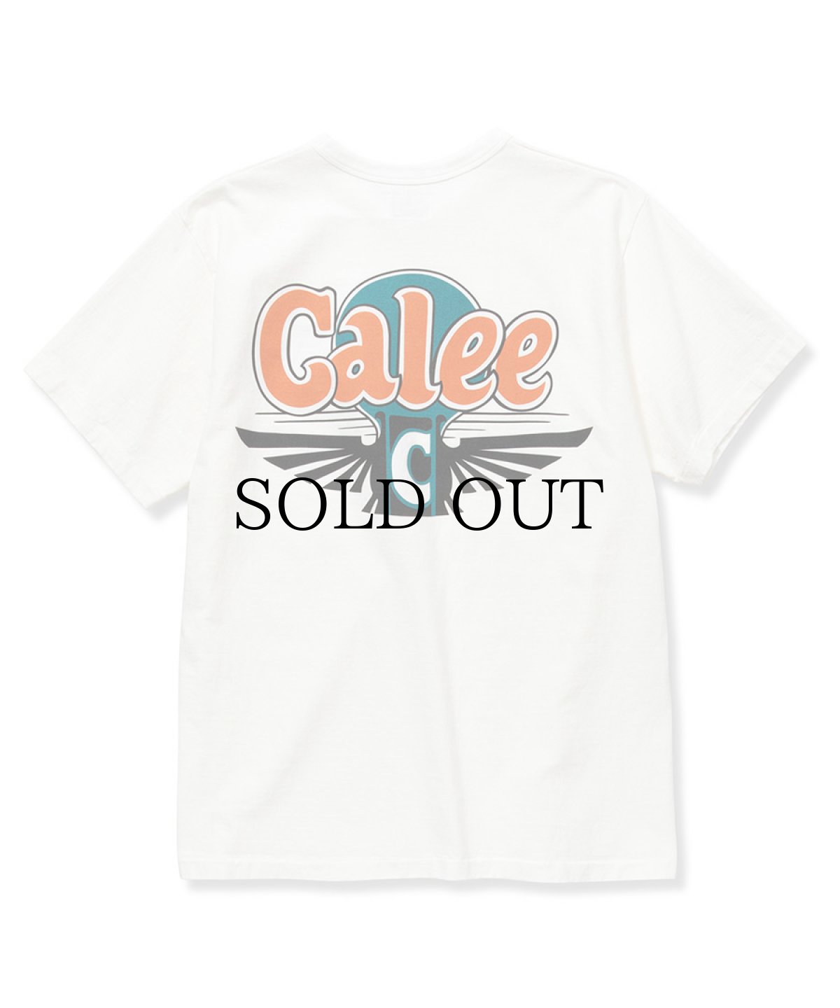 画像2: CALEE(キャリー) / Binder neck CALEE wing logo vintage t-shirt   -WHITE- (2)