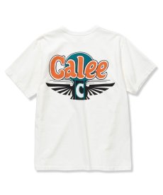 画像2: CALEE(キャリー) / Binder neck CALEE wing logo vintage t-shirt   -WHITE- (2)