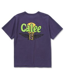 画像2: CALEE(キャリー) / Binder neck CALEE wing logo vintage t-shirt   -PURPLE- (2)